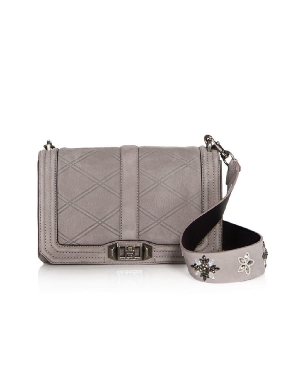 Rebecca Minkoff Love Crossbody + Crystal Guitar Strap